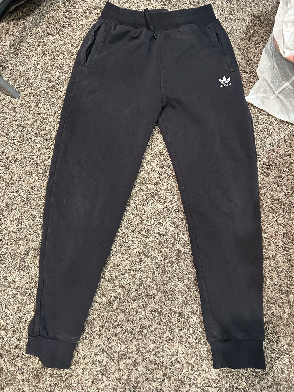 adidas Black Kids Trefoil Fleece Joggers